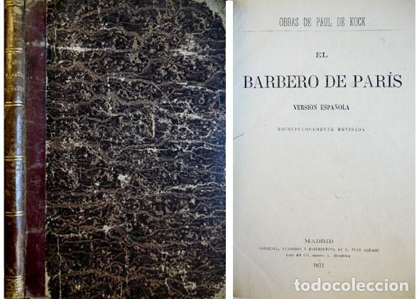 Libros antiguos: KOCK, Charles Paul de.  El Barbero de Par&iacute;s. 1871. - Foto 1