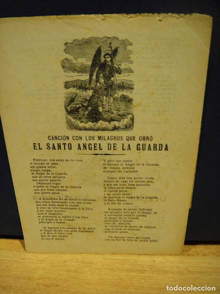 Old books: pliego de cordel - el santo angel de la guardia , oracion a los ajusticiados y  virgen de las nieves