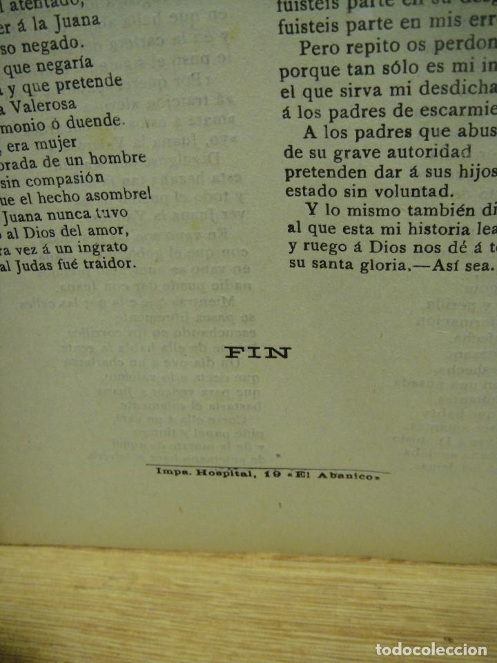 Libros antiguos: pliego de cordel - juana la valerosa - Foto 2