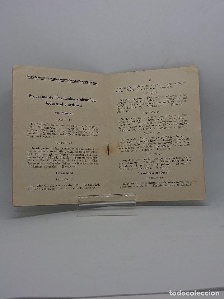 Libros antiguos: Cuestionario y programa de terminologia cientifica , industrial y artistica 1928 - Foto 2