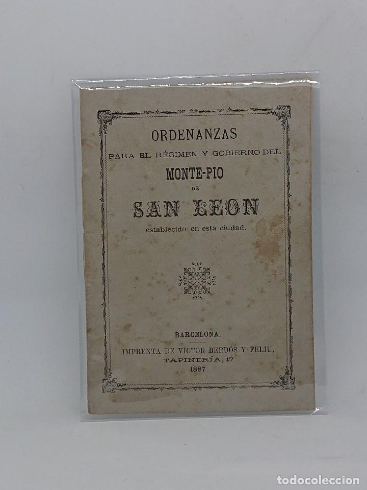 Livres anciens: Ordenanzas para el regimen y el gobierno Montepio de San Leon 1887