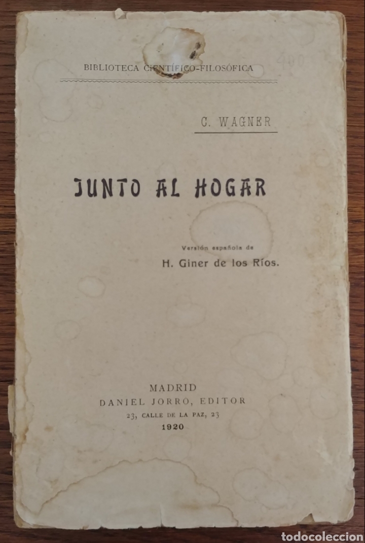 Libros antiguos: Junto al Hogar. c Wagner 1920 - Foto 1