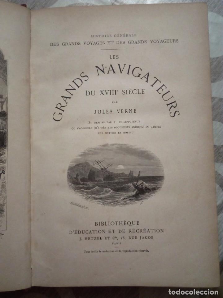 Libros antiguos: LES GRANDS NAVIGATEURS DU XVIIIe SIECLE - Verne - Foto 1