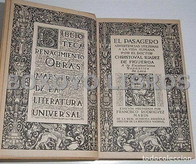Libros antiguos: SUAREZ DE FIGUEROA, Christoval. El pasagero - Foto 2