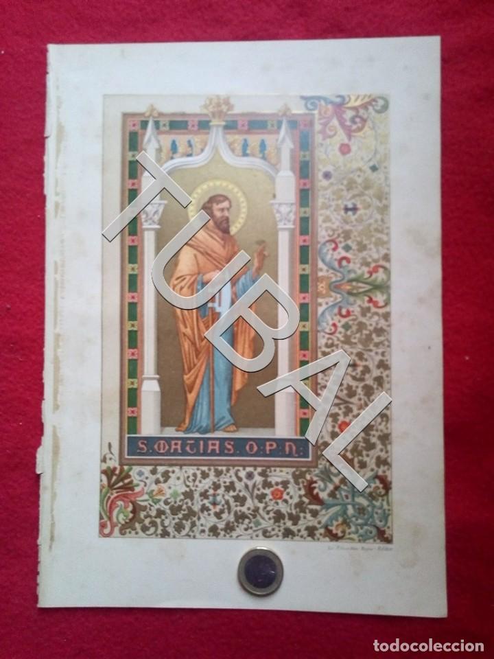 Libros antiguos: TUBAL 1880 CROMOLITOGRAFIA SAN MAT&Igrave;AS LAMINA GONZALEZ ROJAS 30 CM