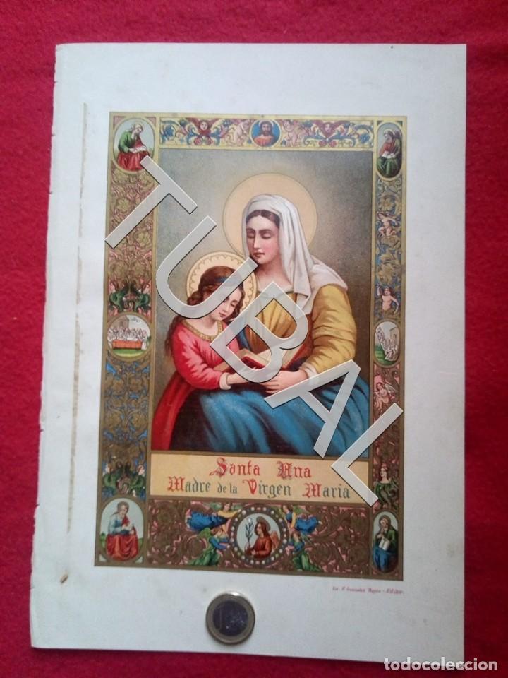 Libros antiguos: TUBAL 1880 CROMOLITOGRAFIA SANTA ANA LAMINA GONZALEZ ROJAS 30 CM