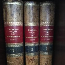 Libros antiguos: COMENTARIOS A LA LEY DE ENJUICIAMIENTO CIVIL, POR JOSÉ MARÍA MANRESA Y NAVARRO. 1910-1913. Lote 149242110