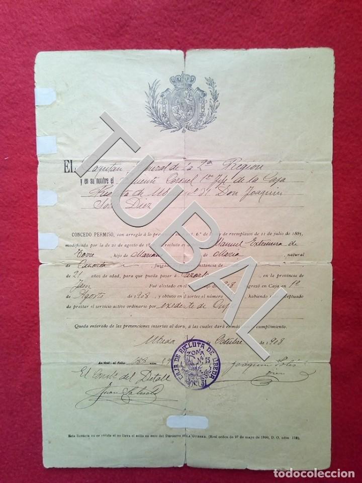 Libros antiguos: 1908 CAZORLA EJERCTO LICENCIA O PERMISO UBEDA B02 - Foto 1