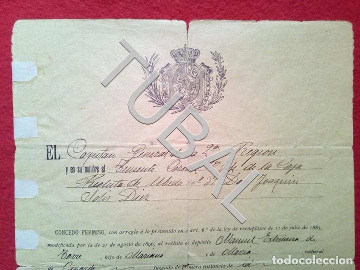 Libros antiguos: 1908 CAZORLA EJERCTO LICENCIA O PERMISO UBEDA B02 - Foto 2