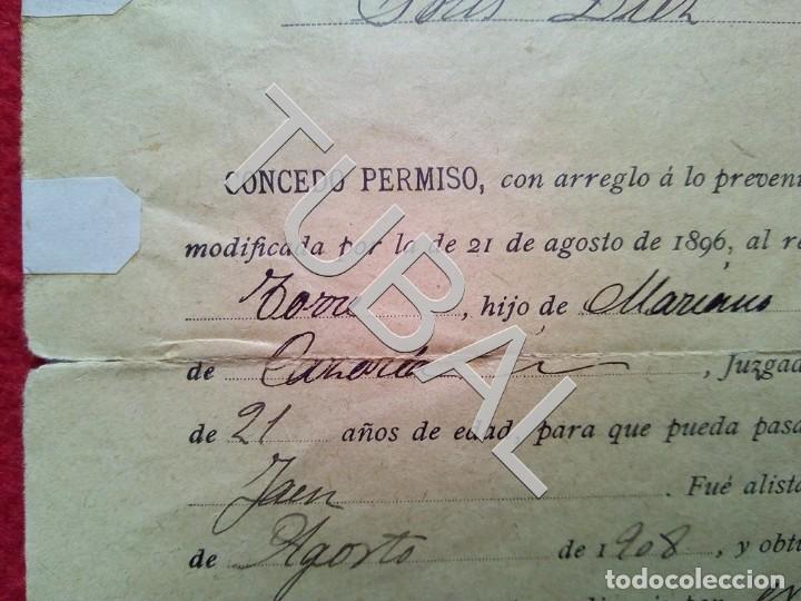 Libros antiguos: 1908 CAZORLA EJERCTO LICENCIA O PERMISO UBEDA B02 - Foto 5