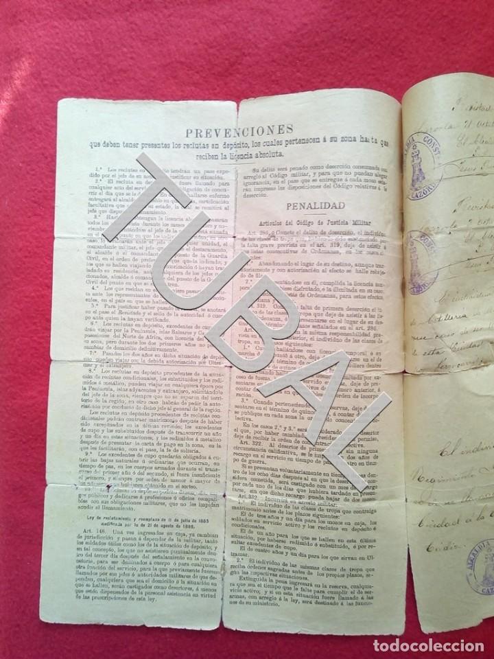 Libros antiguos: 1908 CAZORLA EJERCTO LICENCIA O PERMISO UBEDA B02 - Foto 7