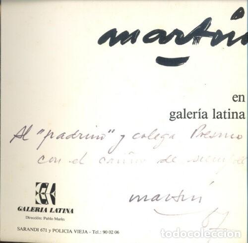 Libri antichi: Vicente Mart&iacute;n en galer&iacute;a latina. Montevideo, 1987. Cat&aacute;logo Firmado