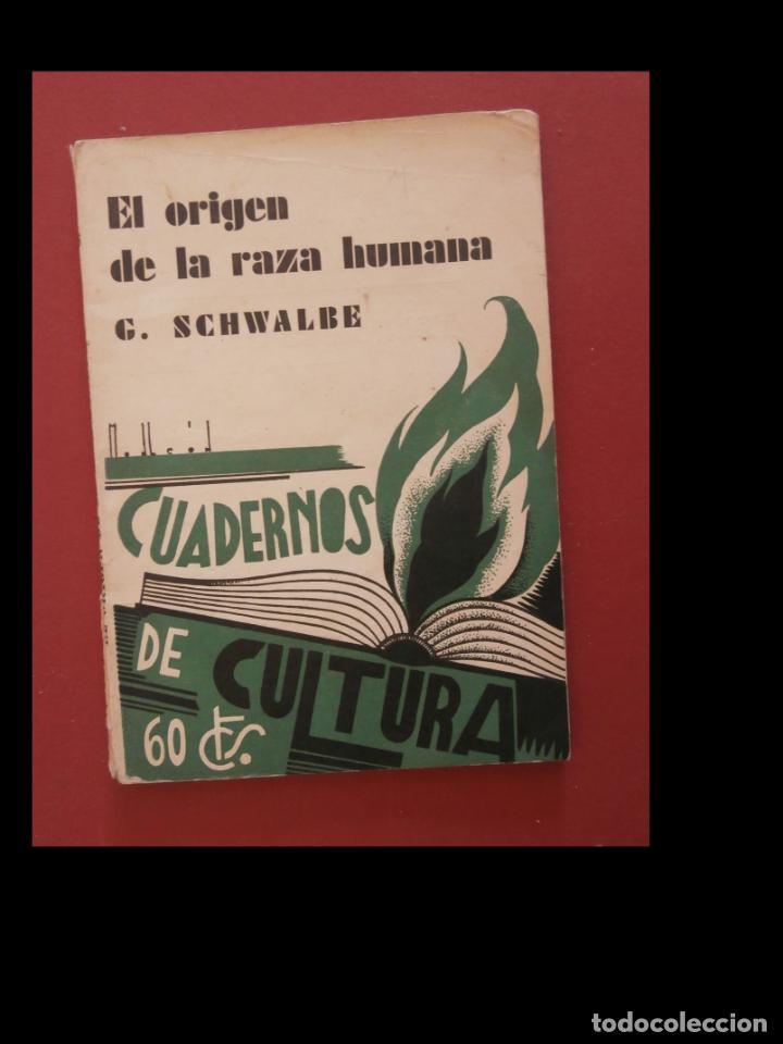 Libros antiguos: El origen de la raza humana. G. Schwalbe - Foto 1
