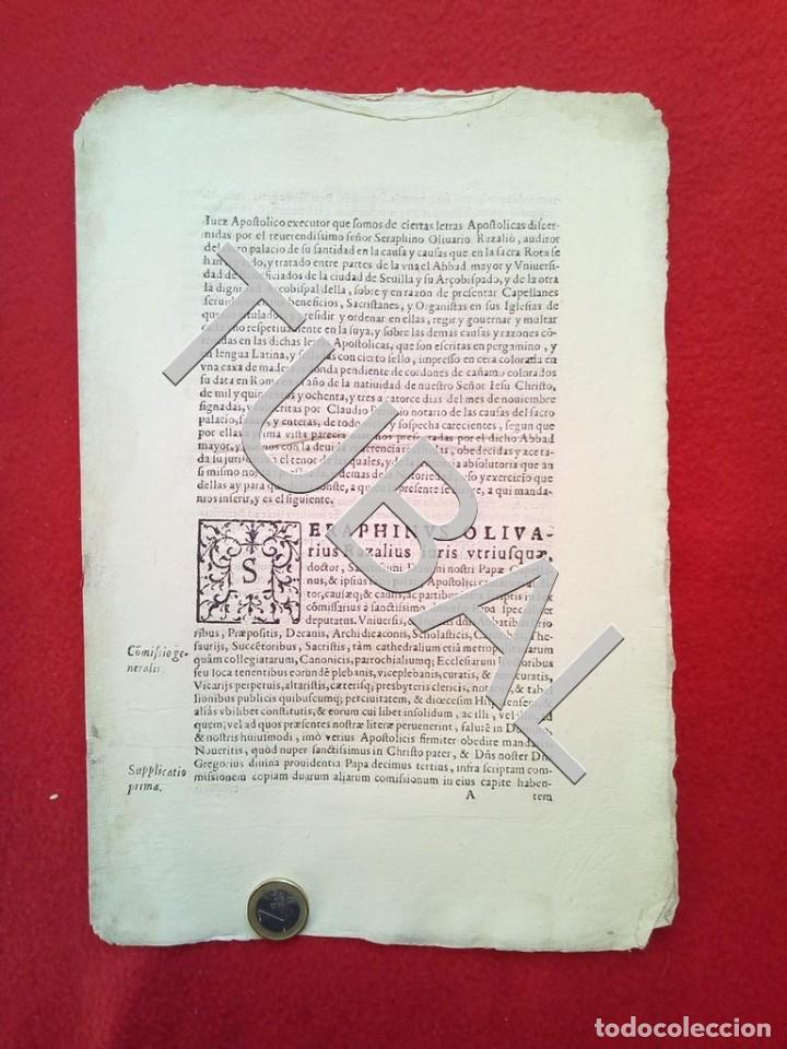 Antiquarische B&uuml;cher: SEVILLA MAS DE 300 A&Ntilde;OS SERAPHINUS OLIVARIUS RAZALIUS 2 HOJAS B02