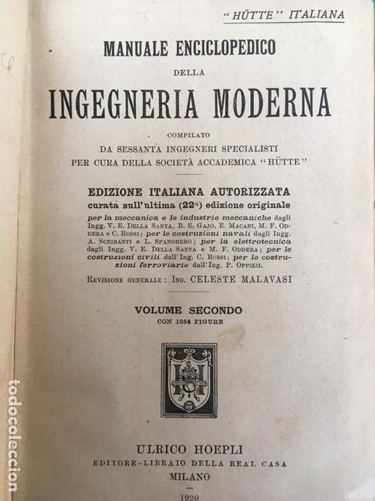 Libros antiguos: 2 TOMOS DE INGENIERIA MODERNA DE 1920 - Foto 2