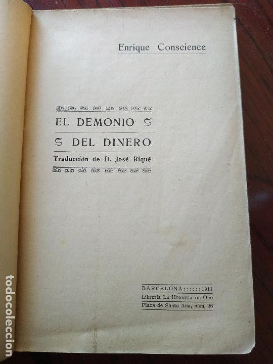 Libros antiguos: EL DEMONIO DEL DINERO (1911) de Enrique Conscience - Foto 2