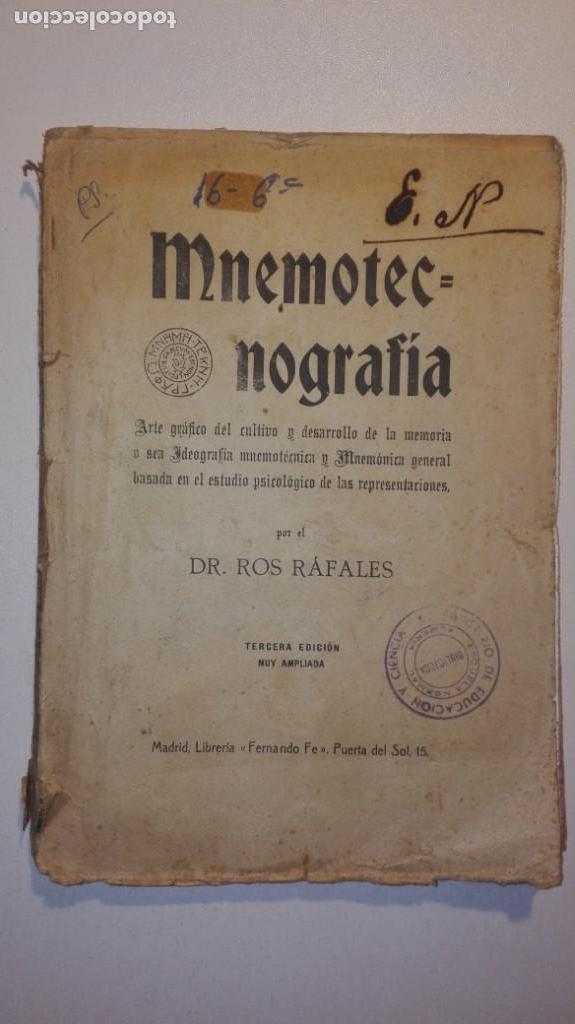 Livres anciens: MNEMOTECNOGRAFIA - DR. ROS R&Aacute;FALES - 3&ordf; EDICI&Oacute;N AMPLIADA MADRID LIBRER&Iacute;A FERNANDO FE