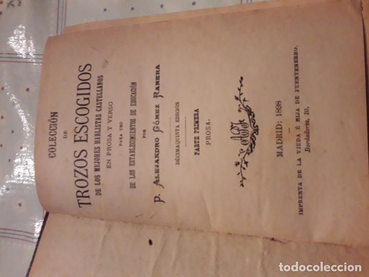 Libros antiguos: Libro de 1898, Trozos escogidos - Foto 2