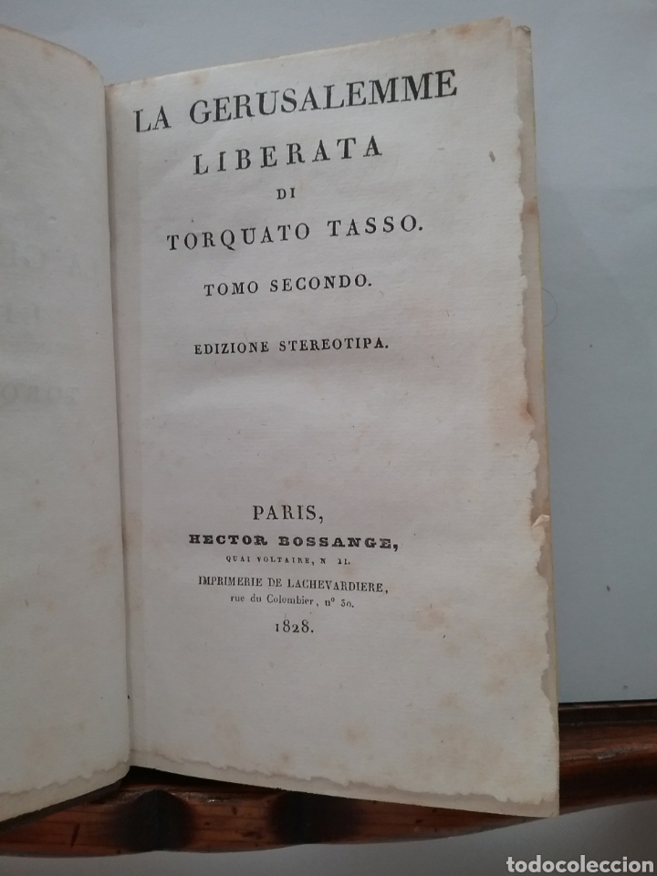 Libri antichi: Libro La Gerusalemme liberata di Torcuato Tasso Tom&oacute; I. Ediciones stereotipa 1828.