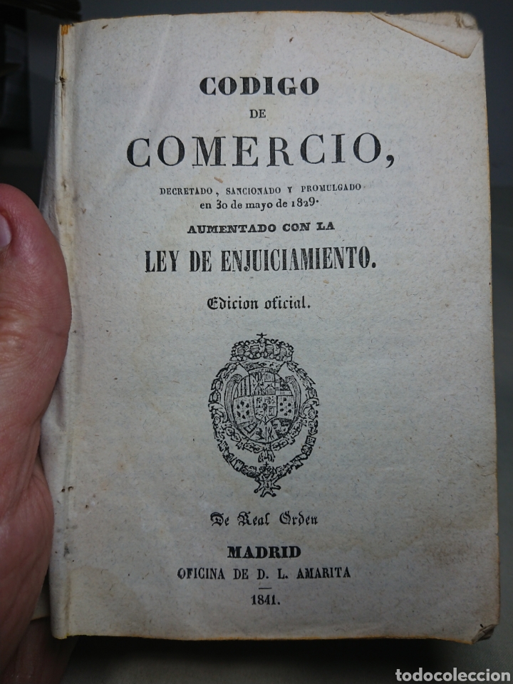 Libros antiguos: C&oacute;digo de Comercio, 1841, Aumentado con la Ley de Enjuiciamiento - Foto 2