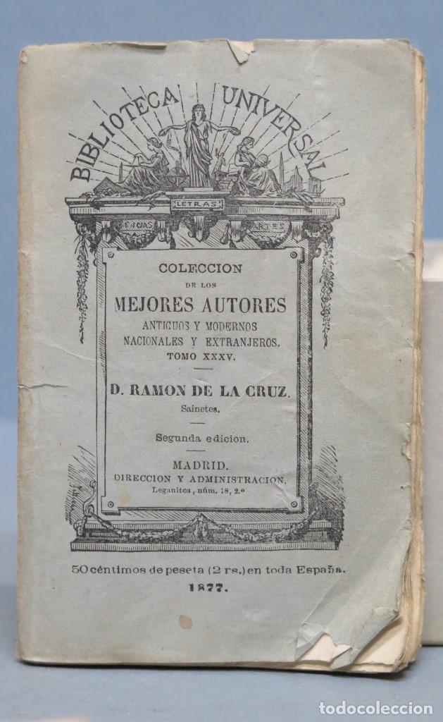 Libros antiguos: 1877.- RAMON DE LA CRUZ. SAINETES - Foto 1