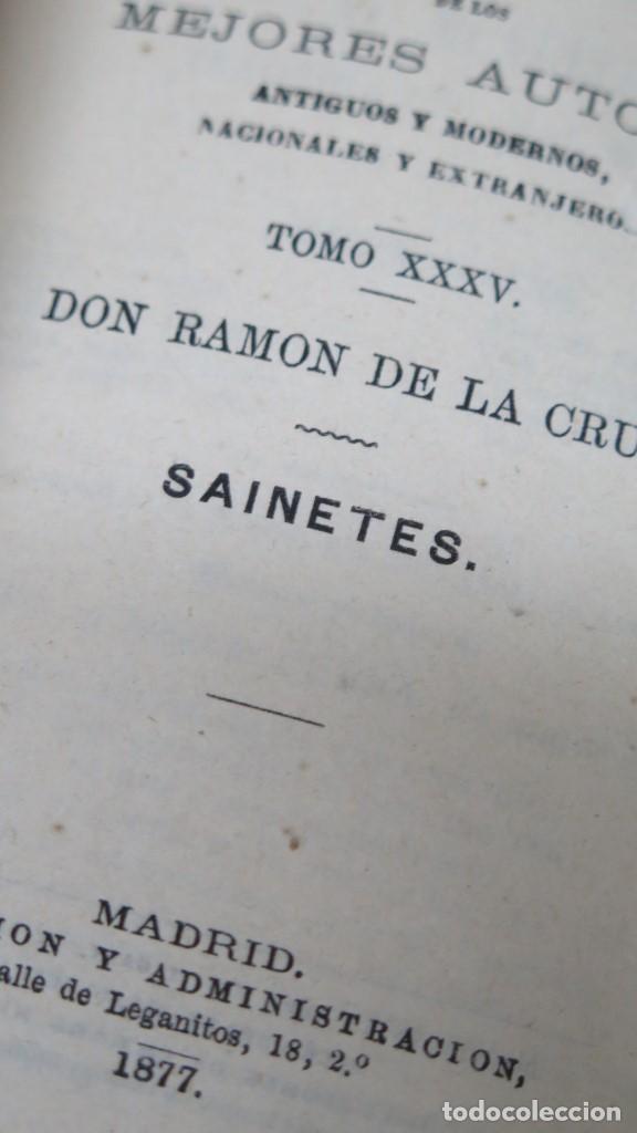 Libros antiguos: 1877.- RAMON DE LA CRUZ. SAINETES - Foto 2