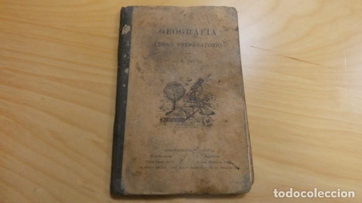Libros antiguos: LIBRITO DE GEOGRAFIA . CURSO PREPARATORIO . G.M. BRU&Ntilde;O - Foto 1