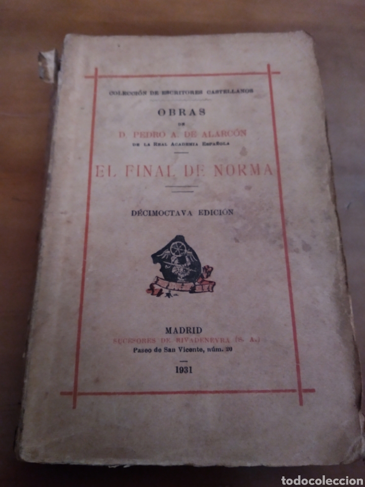 Libros antiguos: OBRAS DE D.PEDRO A. DE ALARC&Oacute;N. EL FINAL DE NORMA #0682 - Foto 1