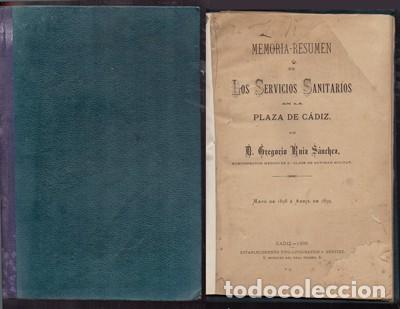 Livres anciens: MEMORIA RESUMEN DE LOS SERVICIOS SANITARIOS EN LA PLAZA DE CADIZ MAYO 1898 A ABRIL 1899 - A-CA-2612
