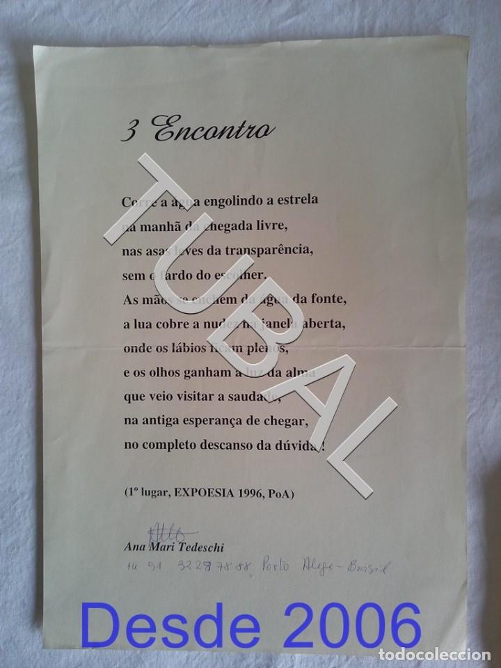 Old books: TUBAL 1996 ANA MARI TEDESCHI BRASIL POESIA FIRMADO ENCONTRO CARTEL