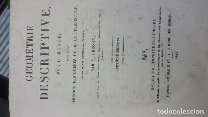 Libros antiguos: GEOMETRIE DESCRIPTIVE. G. MONGE. 1847 - Foto 3