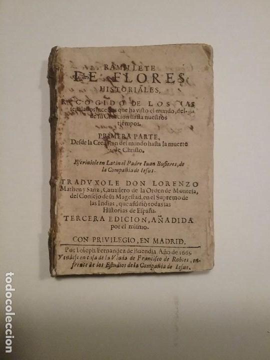 Libros antiguos: Ramilete de Flores Historiales, a&ntilde;o 1669 - Foto 1