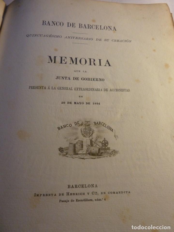 Libros antiguos: BANCO DE BARCELONA 1844-1894 - Foto 3