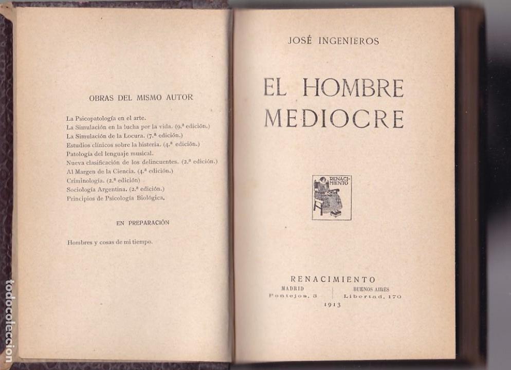 josé ingenieros - el hombre mediocre - editoria - Comprar en