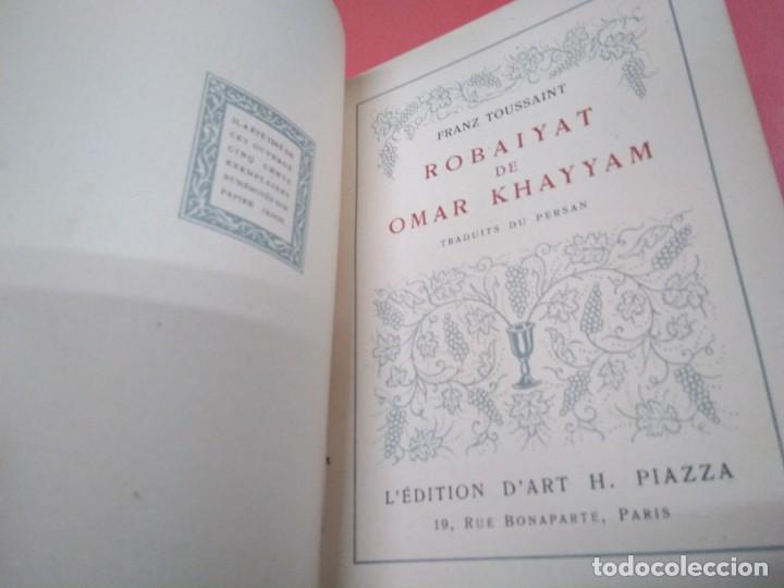 Libros antiguos: Robaiyat. Omar Khayyam. En franc&eacute;s. 1924. - Foto 2