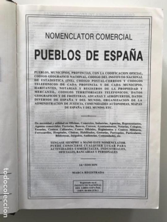 Libros antiguos: Nomenclatura Comercial. Pueblos de Espa&ntilde;a - Foto 2