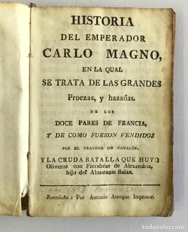 Historia Del Emperador Carlo Magno En La Qual Vendido En Subasta