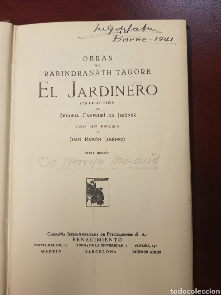 Libros antiguos: El jardinero - Rabindranath Tagore - 1930 - Foto 2