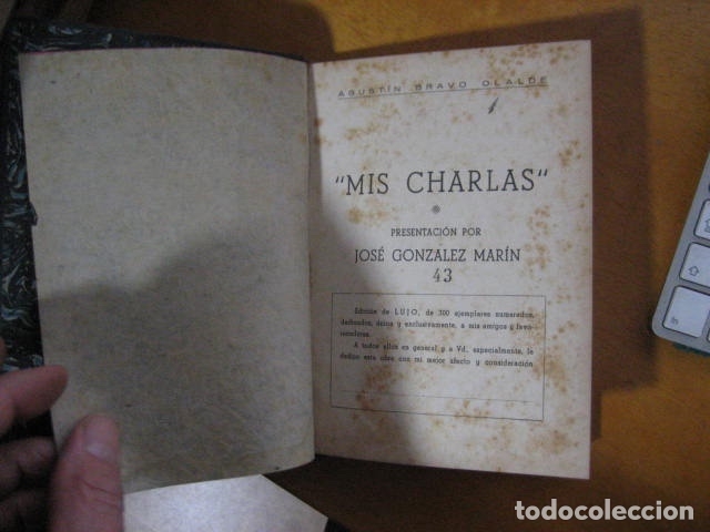 Libros antiguos: MIS CHARLAS - BRAVO OLALDE, Agust&iacute;n - Foto 3