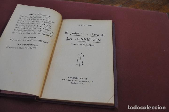 Libros antiguos: el poder y la clave de la CONVICCION - E.W. Stevens - LIBRERIA sintes AAPF - Foto 2