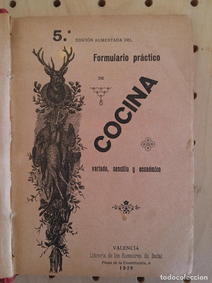 Libros antiguos: Formulario practico de cocina. - Foto 3