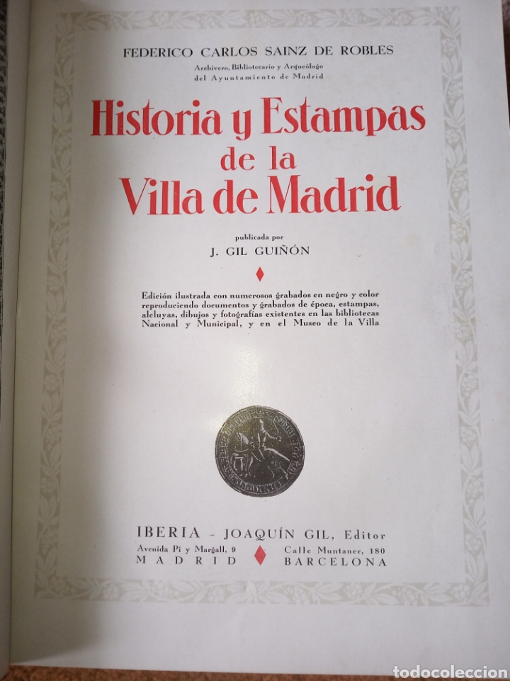 Libros antiguos: Historias y estampas de la Villa de Madrid - Foto 4