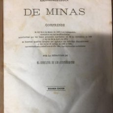Libros antiguos: LEGISLACION DE MINAS MADRID 1875. Lote 159067862