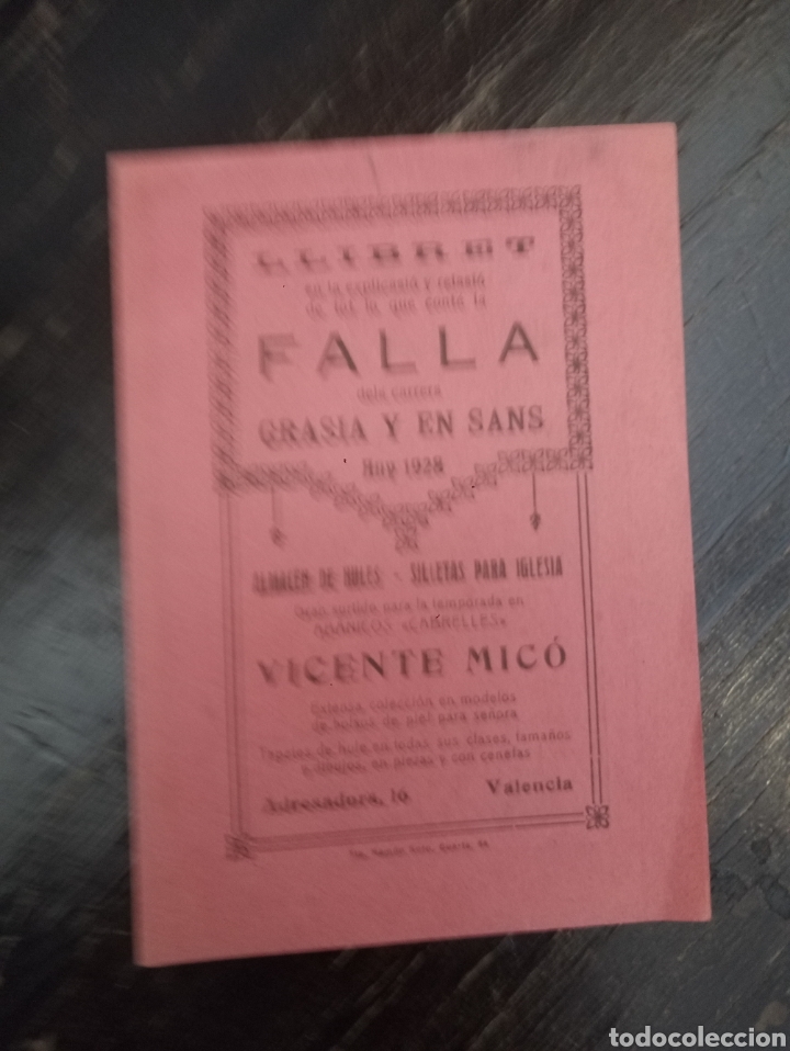 Libros antiguos: FALLA DE GRASIA Y EN SANS. ESPLICASI&Oacute; Y RELASI&Oacute;. VALENCIA, 1928. LLIBRET DE FALLA - Foto 1