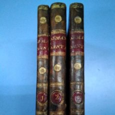 Libros antiguos: OFICIO DE LA SEMANA SANTA Y OCTAVA DE PASCUA. TRADUCE LUIS MONFORT. 3 TOMOS 1820 VER DESCRIPCIÓN
