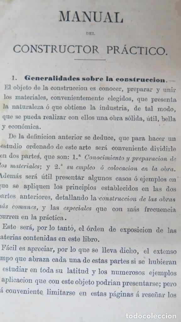 Libros antiguos: MANUAL DEL CONSTRUCTOR PRACTICO - Foto 3