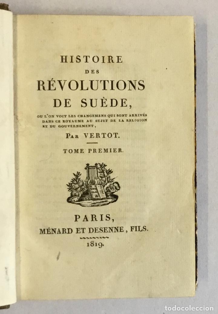 Libros antiguos: HISTOIRE DES R&Eacute;VOLUTIONS DE SU&Egrave;DE... - VERTOT. - Foto 1