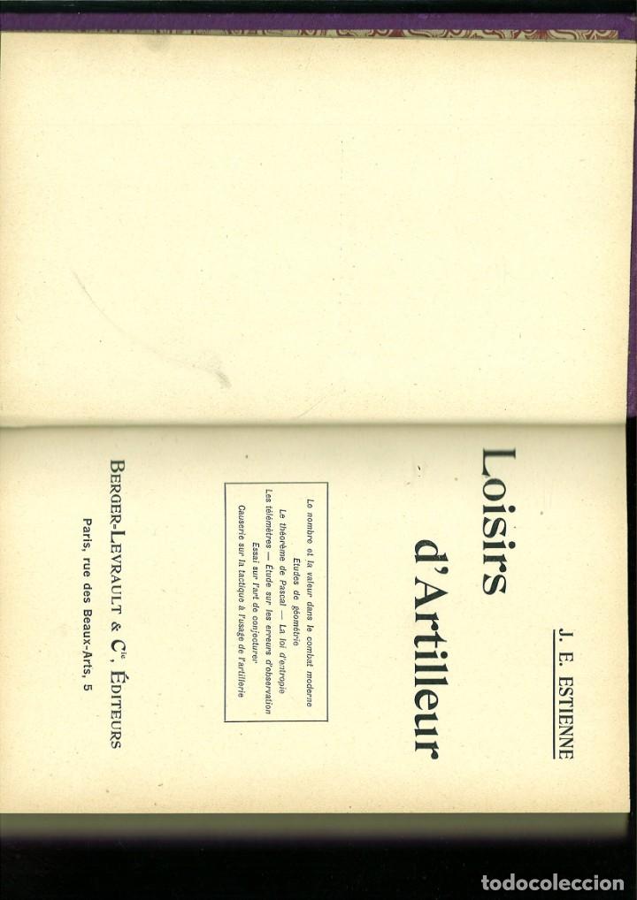 Libri antichi: LOISIRS D'ARTILLEUR. J. E. Estienne