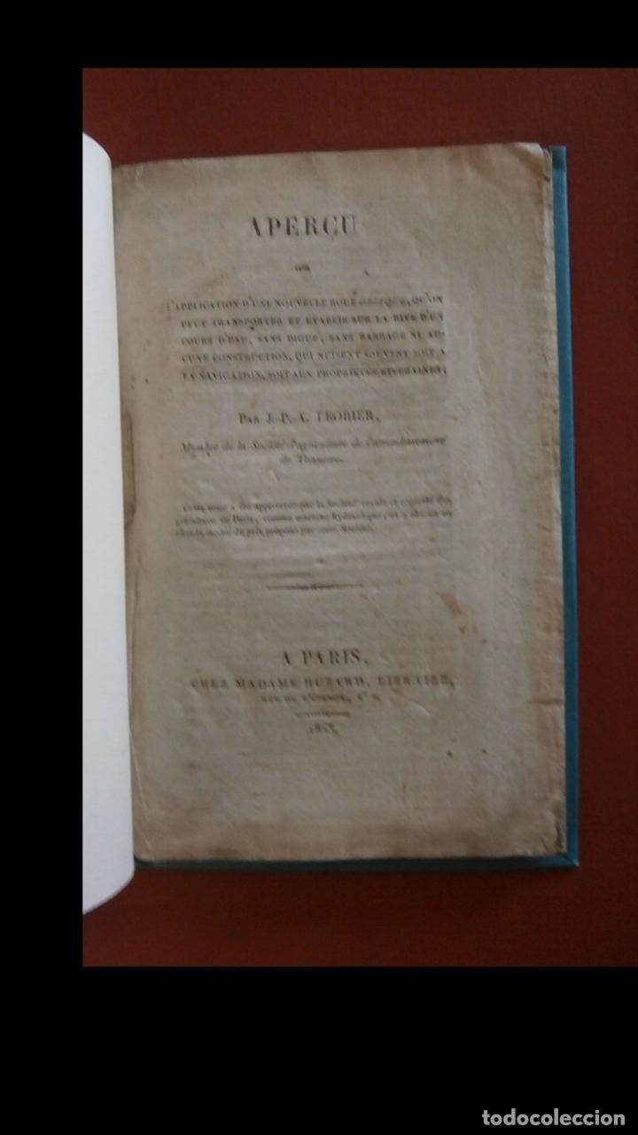 Libros antiguos: Aper&ccedil;u su l'application d'une nouvelle roue oblique, qu'on peut transporter ... J.P.A. Leorier