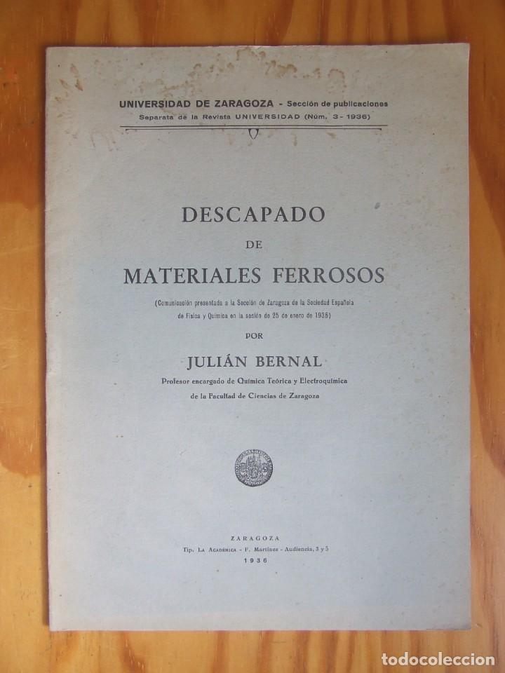 Libros antiguos: DESCAPADO DE MATERIALES FERROSOS - 1936 - Foto 1
